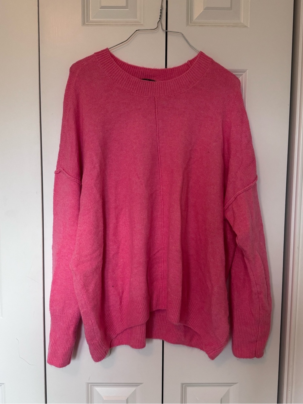 Vince Camuto Pink Oversized Crewneck Sweater